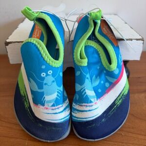 Sun Smart‎ Kids Hi-Top Water Shoes Blue Green Lobster UPF 50+ Size 5-6 25222GLYF